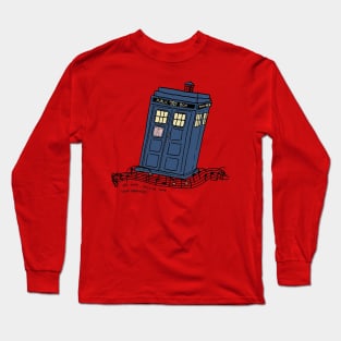 Tardis with Doctor Who Theme Music Long Sleeve T-Shirt